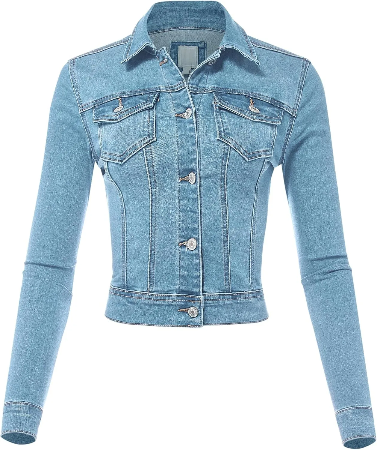 FashionMille Women Classic Casual Stretch Fit Denim Jean Jacket