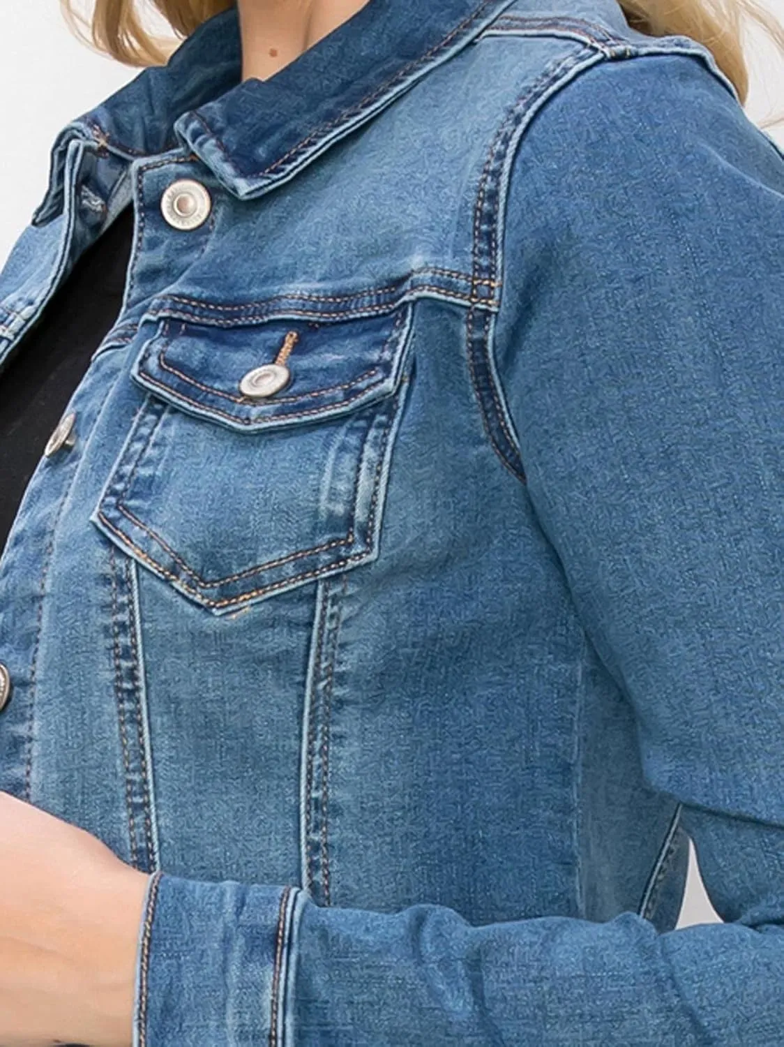 FashionMille Women Classic Casual Stretch Fit Denim Jean Jacket