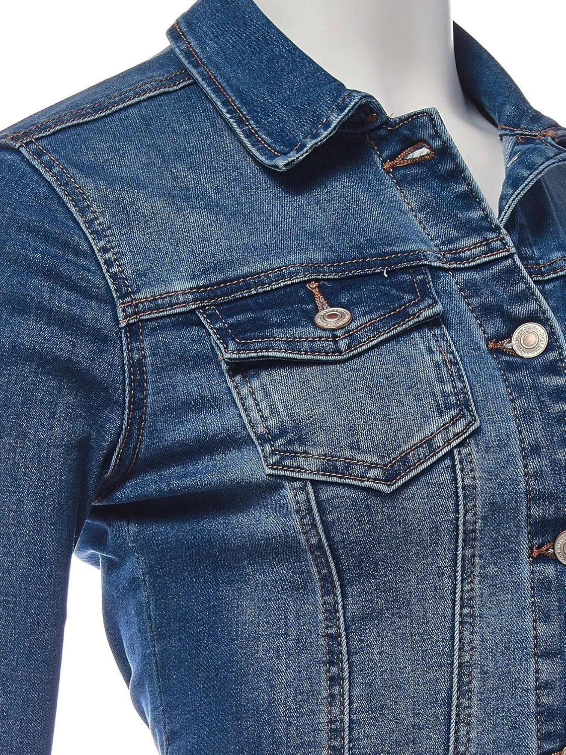 FashionMille Women Classic Casual Stretch Fit Denim Jean Jacket