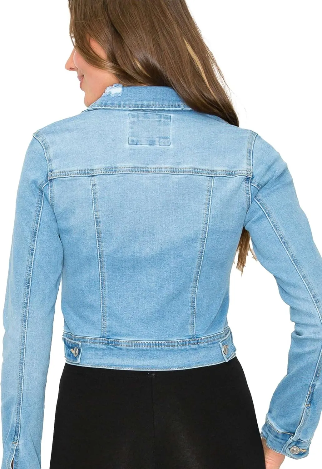 FashionMille Women Classic Casual Stretch Fit Denim Jean Jacket