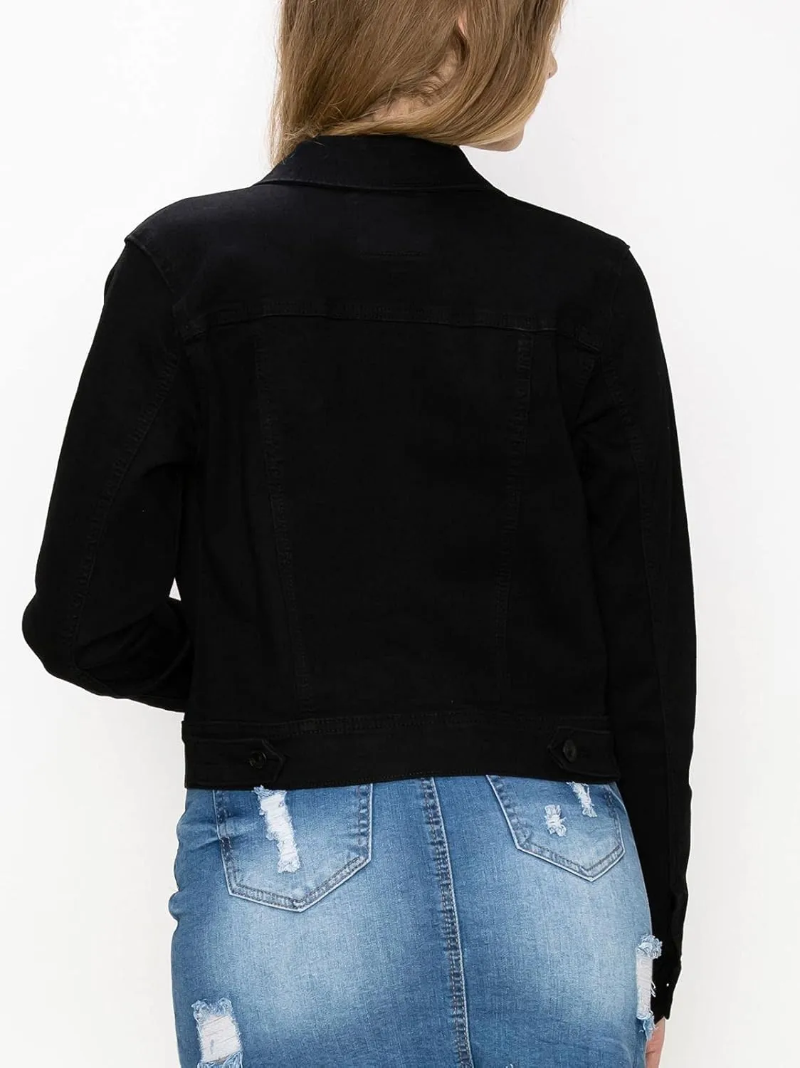 FashionMille Women Classic Casual Stretch Fit Denim Jean Jacket
