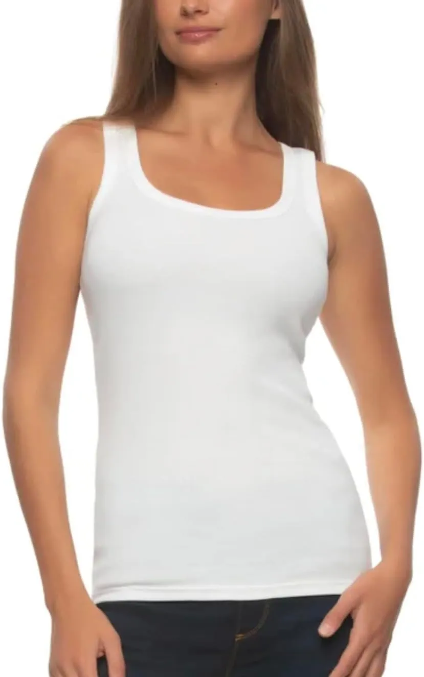 Felina Women's 3 Pack Ribbed Tank Tops