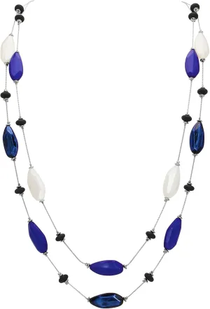Firstmeet Irregular Acrylic Bead Necklace Layered Statement Costume Long Strand Necklaces for Women
