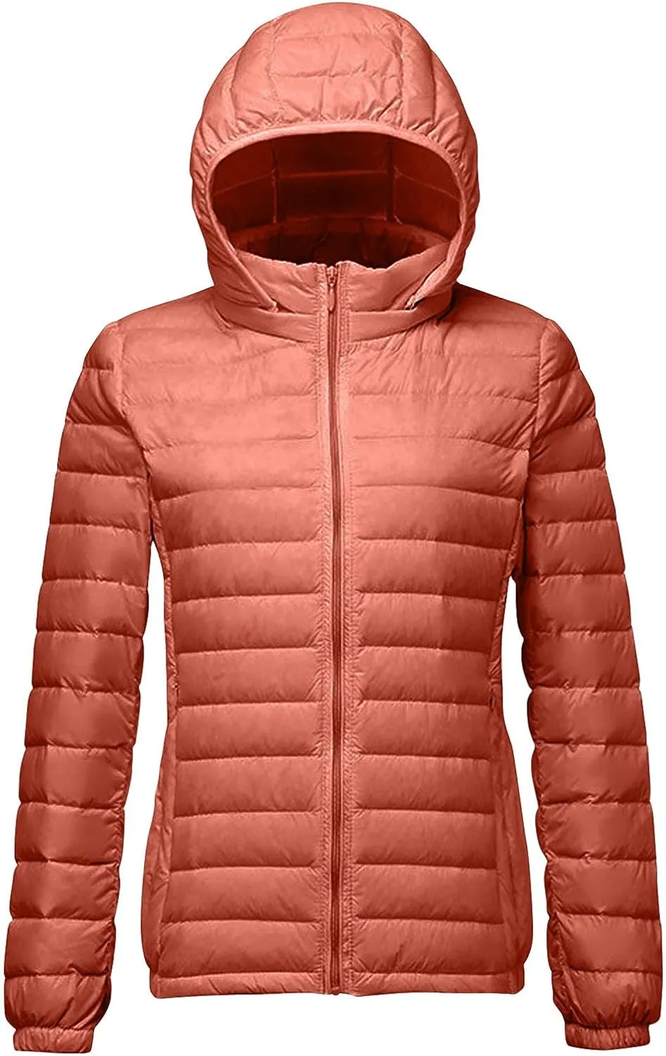 Firzero Winter Warm Women Down Jackets Plus Size Lightweight Packable Puffer Coats Trendy Hooded Coat Outwear Windbreaker