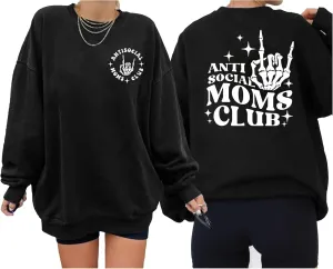 FISCRAT Oversized Mama Sweatshirt Women Casual Mom Life Long Sleeve Pullovers Tops