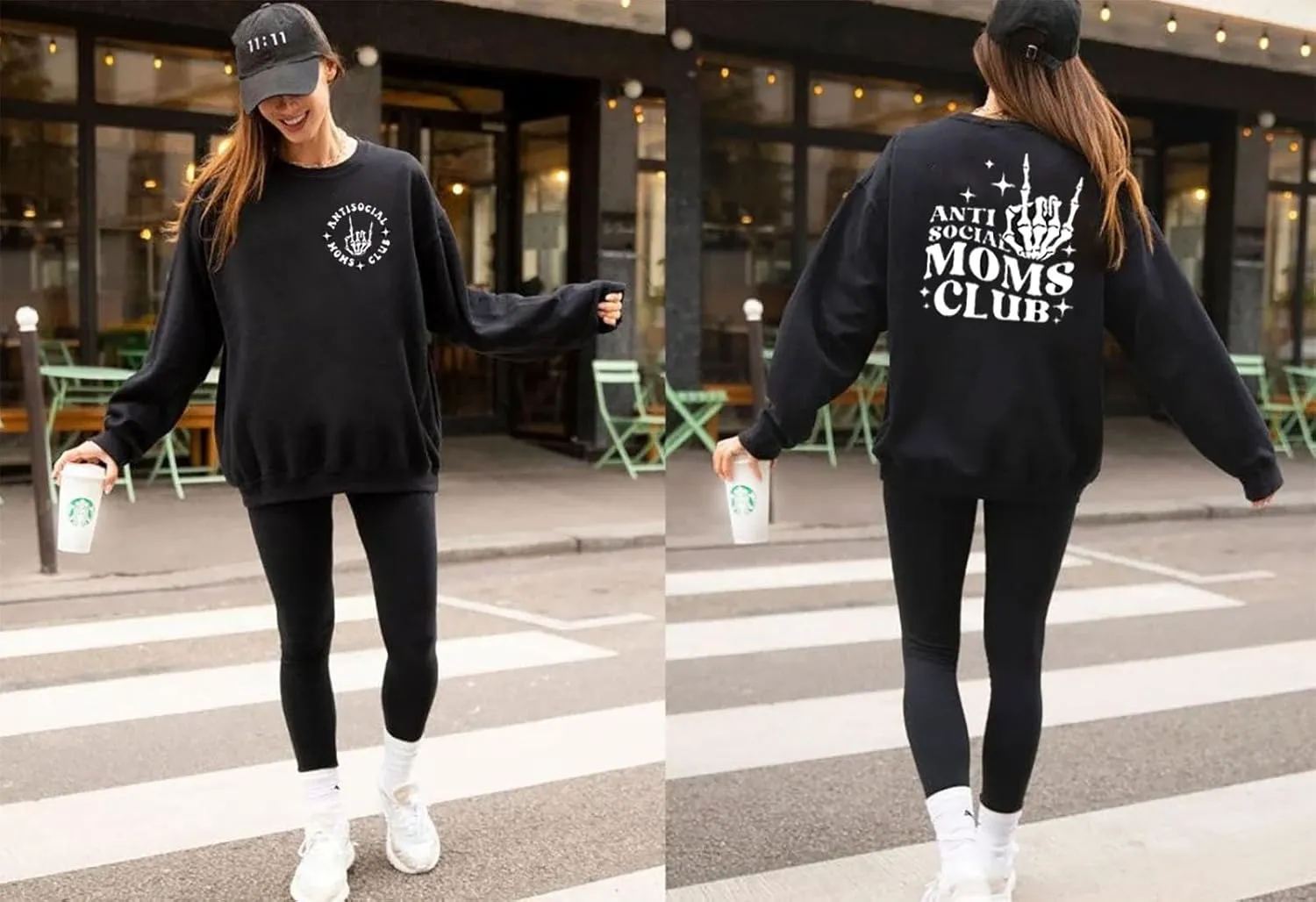 FISCRAT Oversized Mama Sweatshirt Women Casual Mom Life Long Sleeve Pullovers Tops