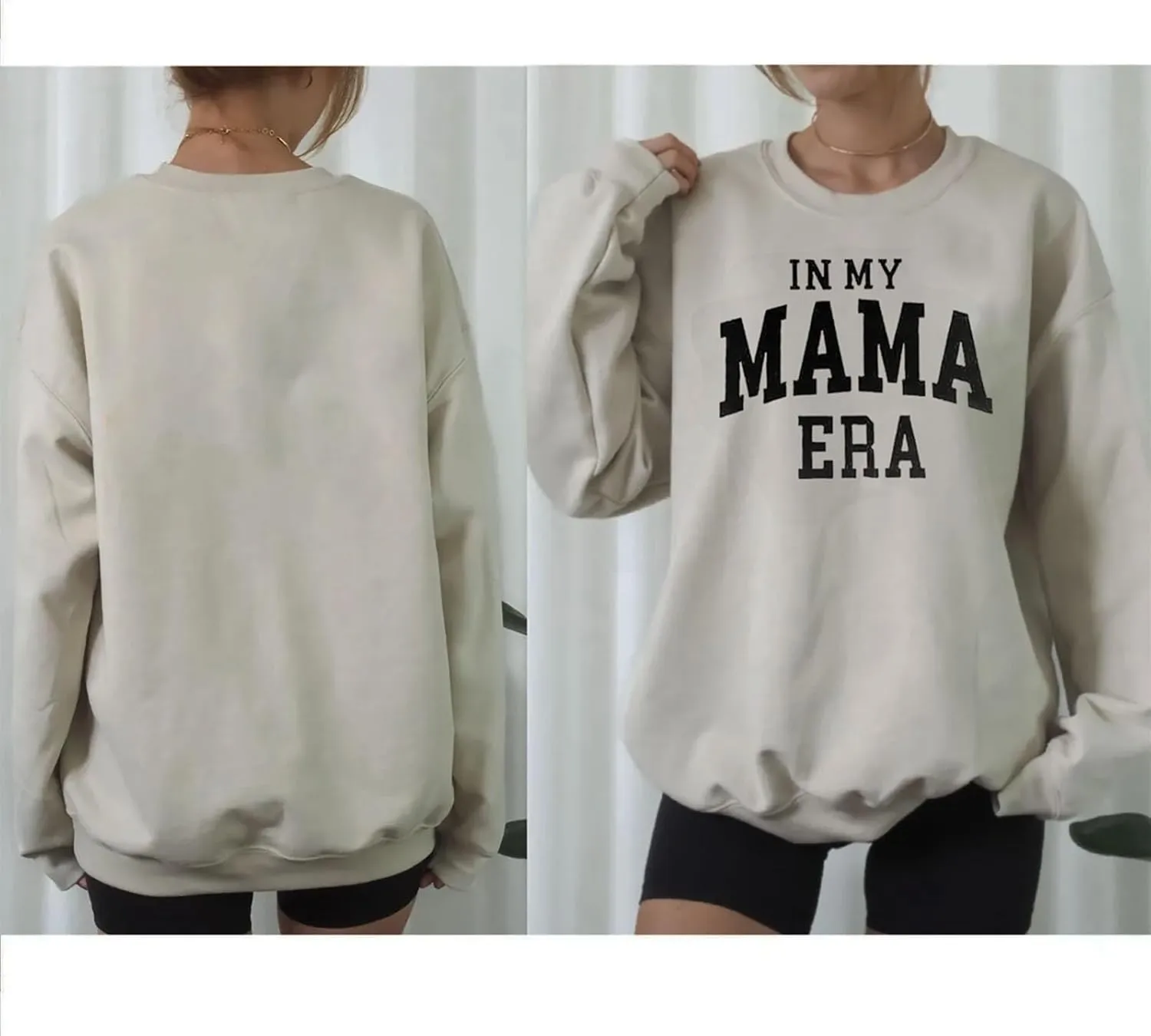 FISCRAT Oversized Mama Sweatshirt Women Casual Mom Life Long Sleeve Pullovers Tops