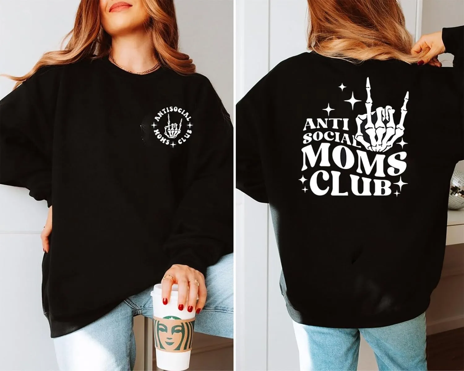 FISCRAT Oversized Mama Sweatshirt Women Casual Mom Life Long Sleeve Pullovers Tops