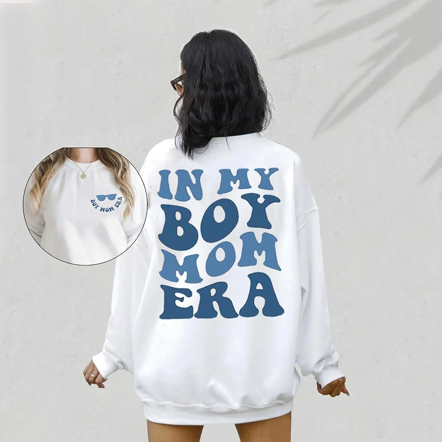FISCRAT Oversized Mama Sweatshirt Women Casual Mom Life Long Sleeve Pullovers Tops