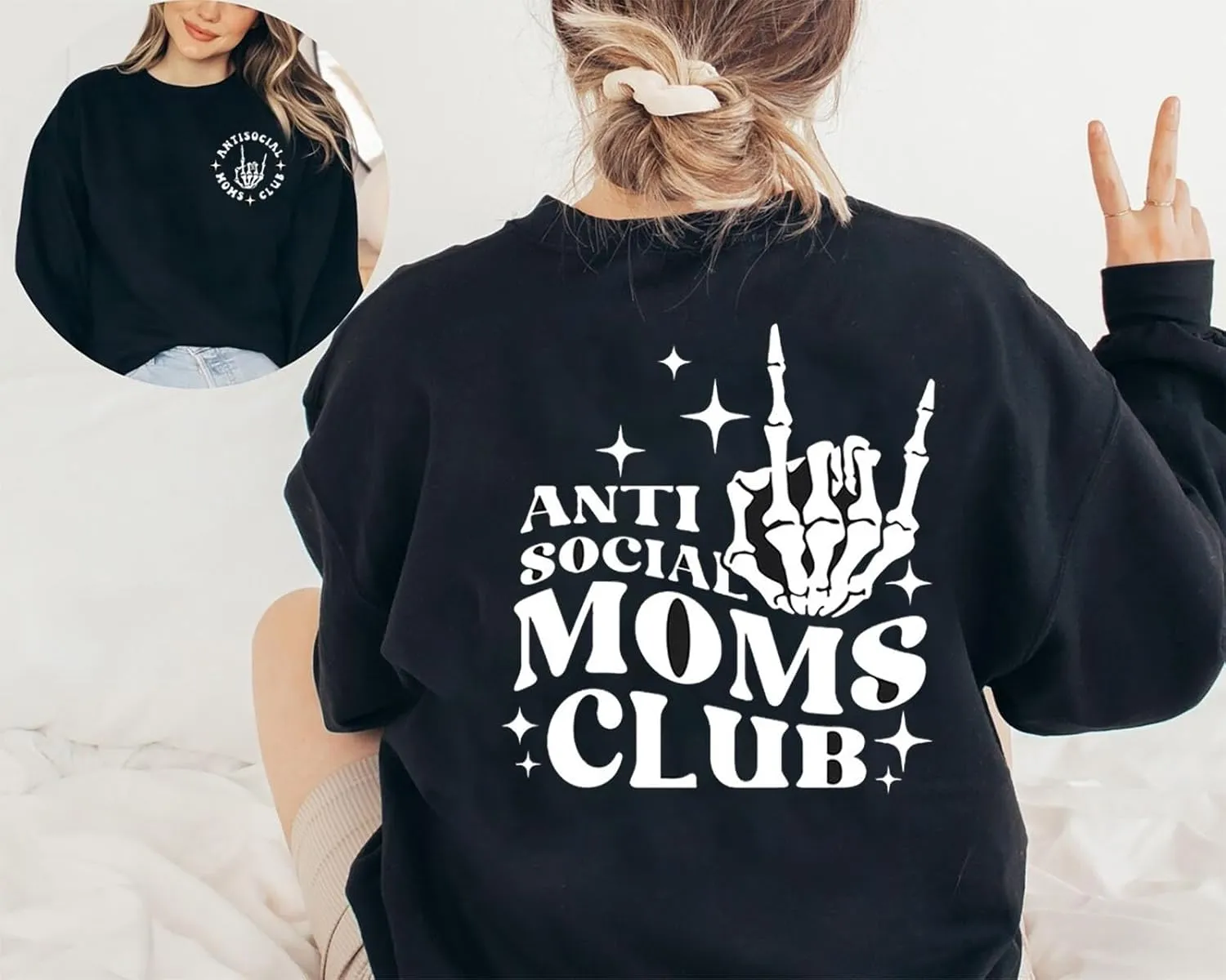 FISCRAT Oversized Mama Sweatshirt Women Casual Mom Life Long Sleeve Pullovers Tops