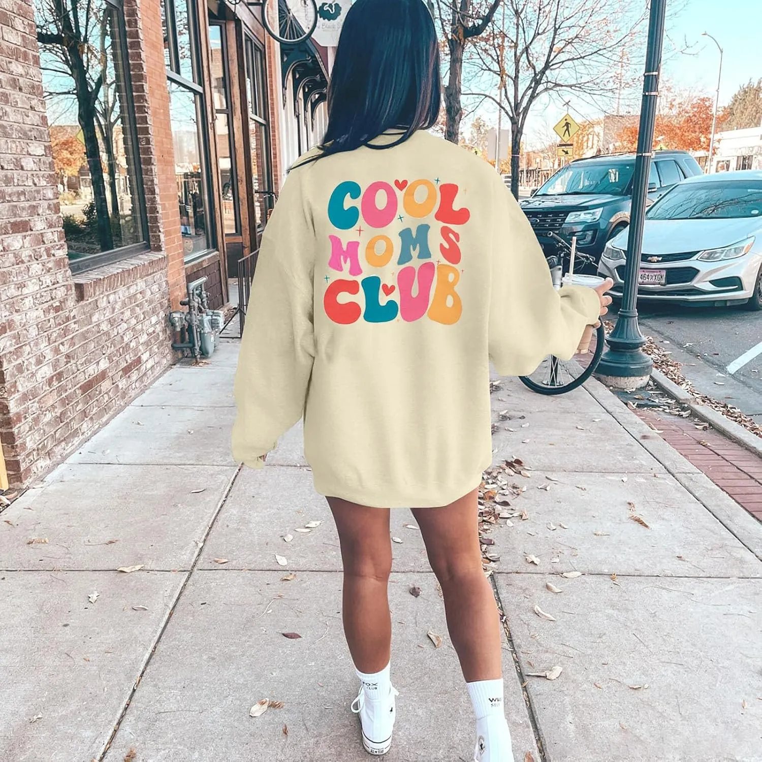 FISCRAT Oversized Mama Sweatshirt Women Casual Mom Life Long Sleeve Pullovers Tops