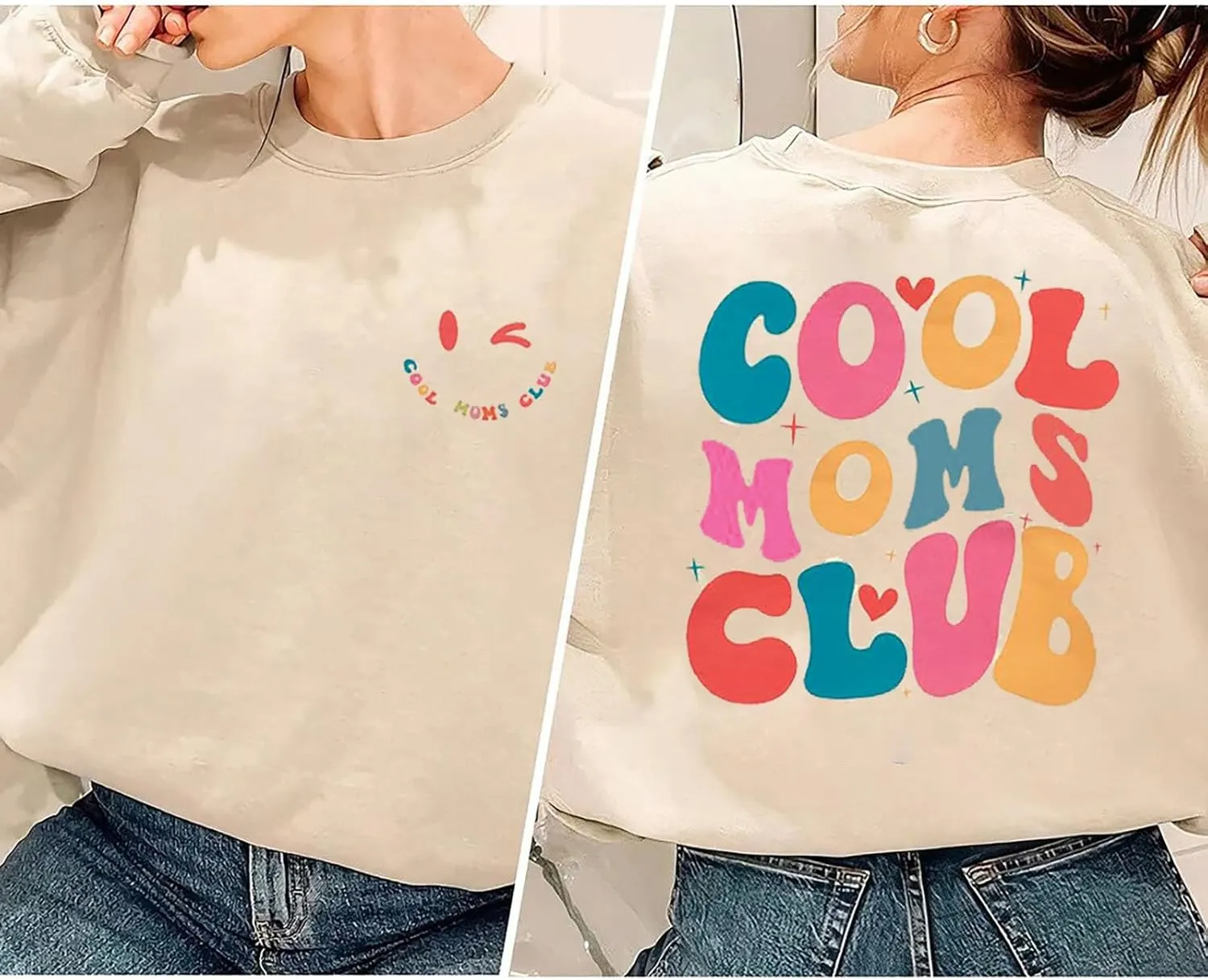 FISCRAT Oversized Mama Sweatshirt Women Casual Mom Life Long Sleeve Pullovers Tops