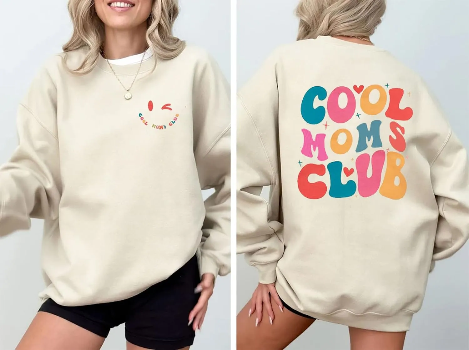 FISCRAT Oversized Mama Sweatshirt Women Casual Mom Life Long Sleeve Pullovers Tops