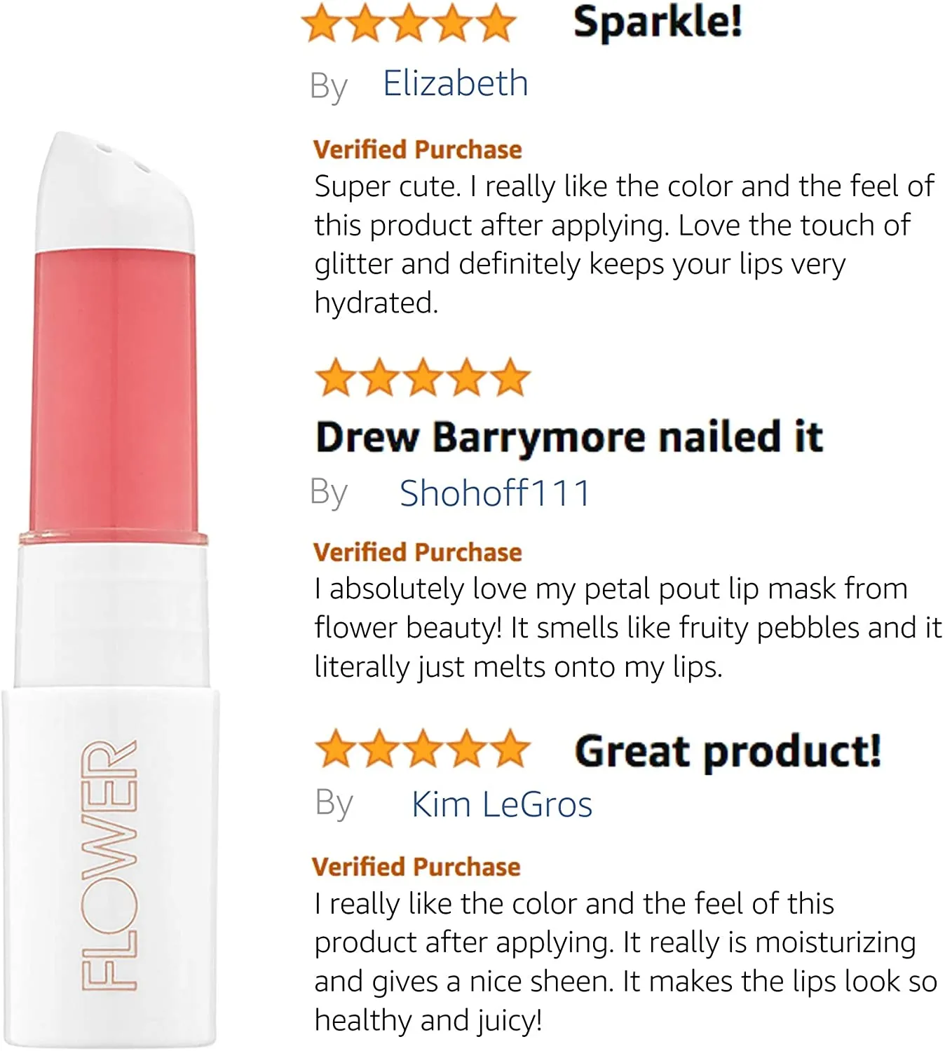 FLOWER BEAUTY Petal Pout Lip Mask | Hydrating Tinted Balm with Mango & Cocoa Butter | Vegan, Cruelty-Free Scented Lips Color | Pucker - Rose Buds