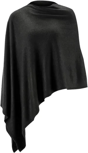Fomolom Women Ponchos Sweater Versatile Lightweight Solid Knitted Shawl Wrap Scarf Cape Accessories for Womens