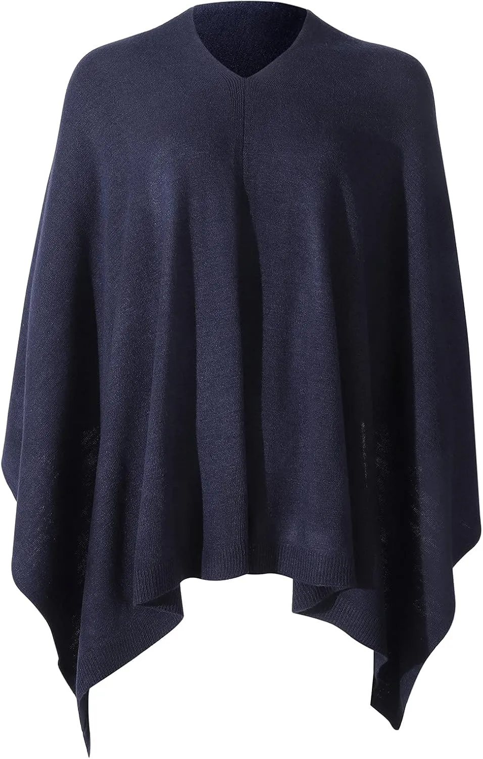 Fomolom Women Ponchos Sweater Versatile Lightweight Solid Knitted Shawl Wrap Scarf Cape Accessories for Womens