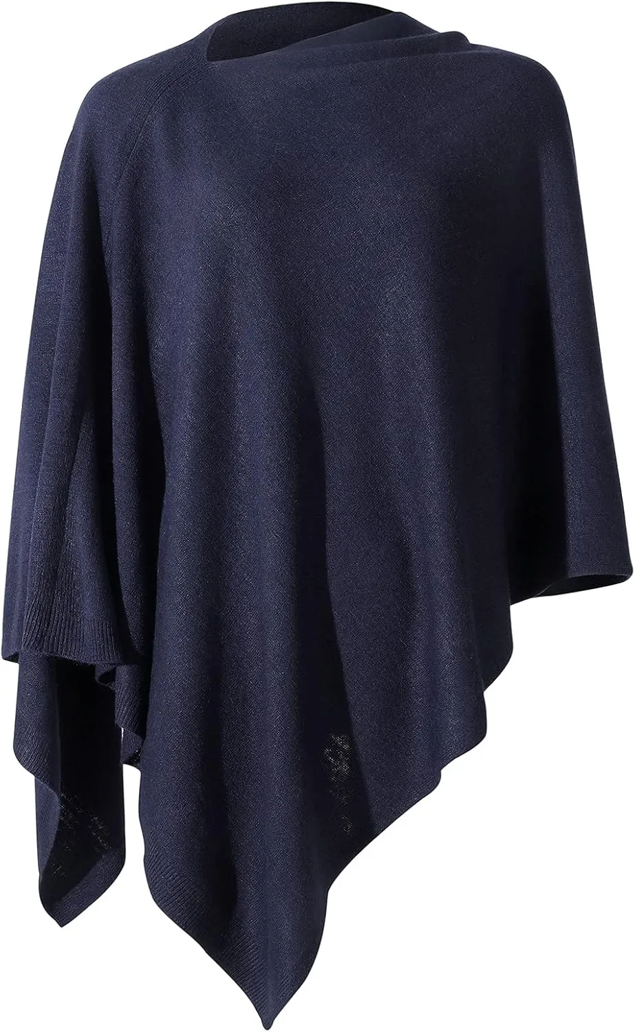 Fomolom Women Ponchos Sweater Versatile Lightweight Solid Knitted Shawl Wrap Scarf Cape Accessories for Womens