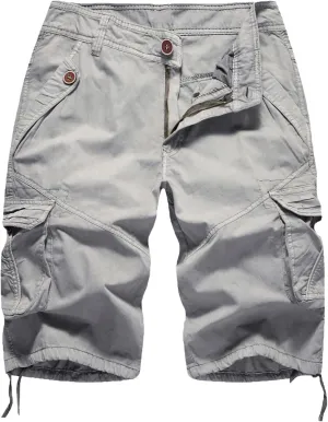 FOURSTEEDS Women's Casual Fitted Multi-Pockets Camouflage Twill Bermuda Cargo Shorts