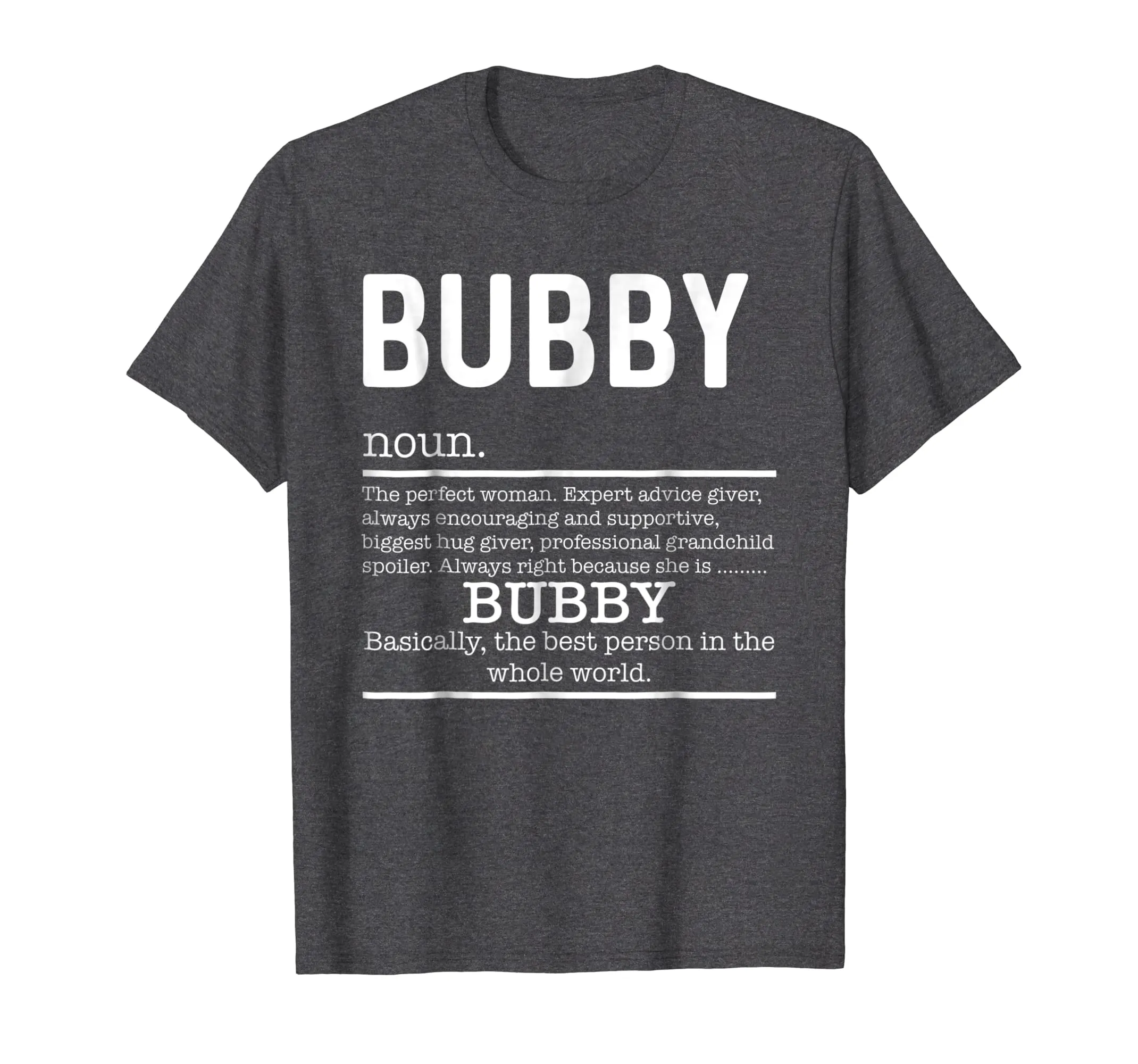 Funny Bubby Definition Grandma Mother Day Gifts T-Shirt