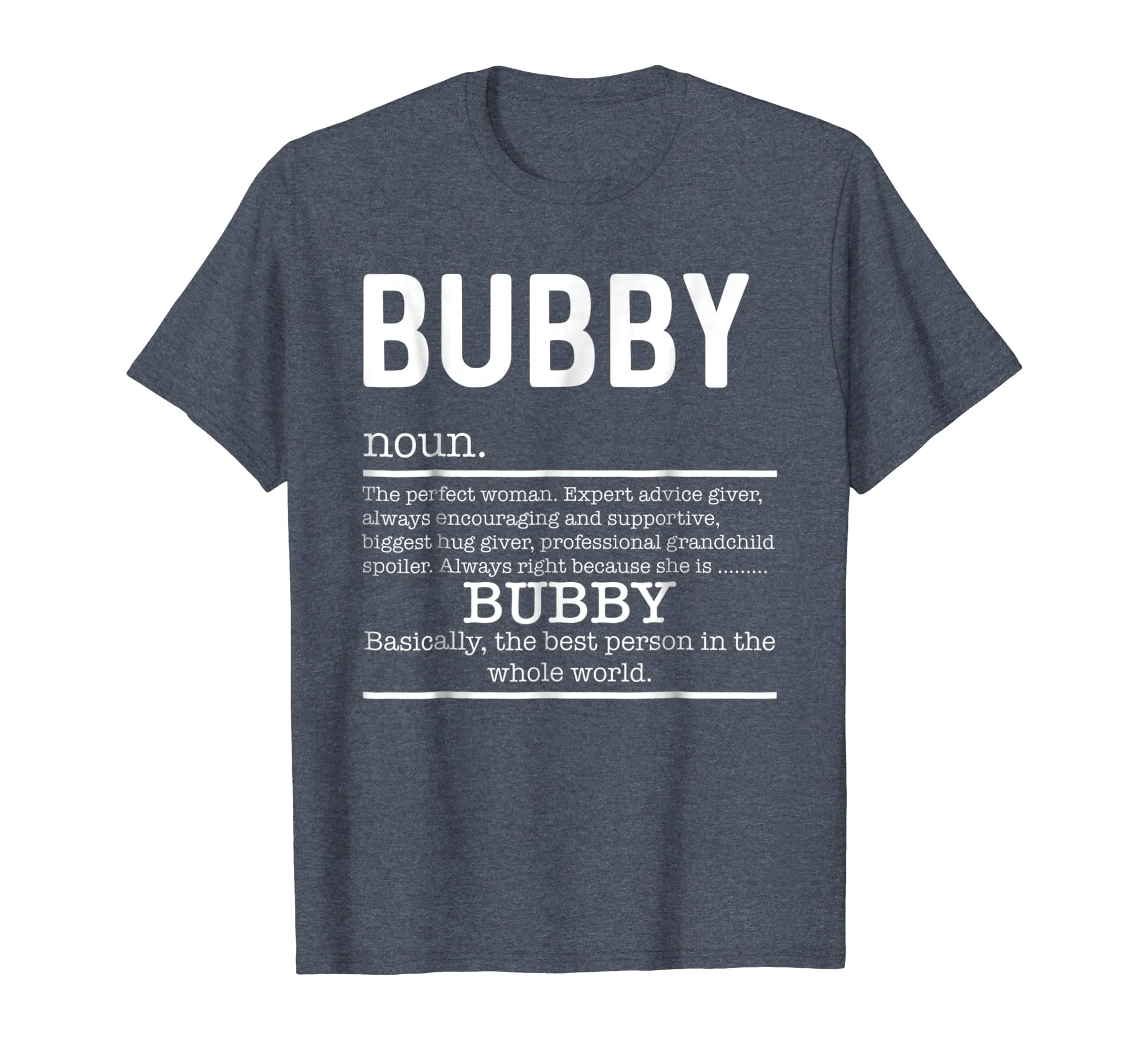 Funny Bubby Definition Grandma Mother Day Gifts T-Shirt
