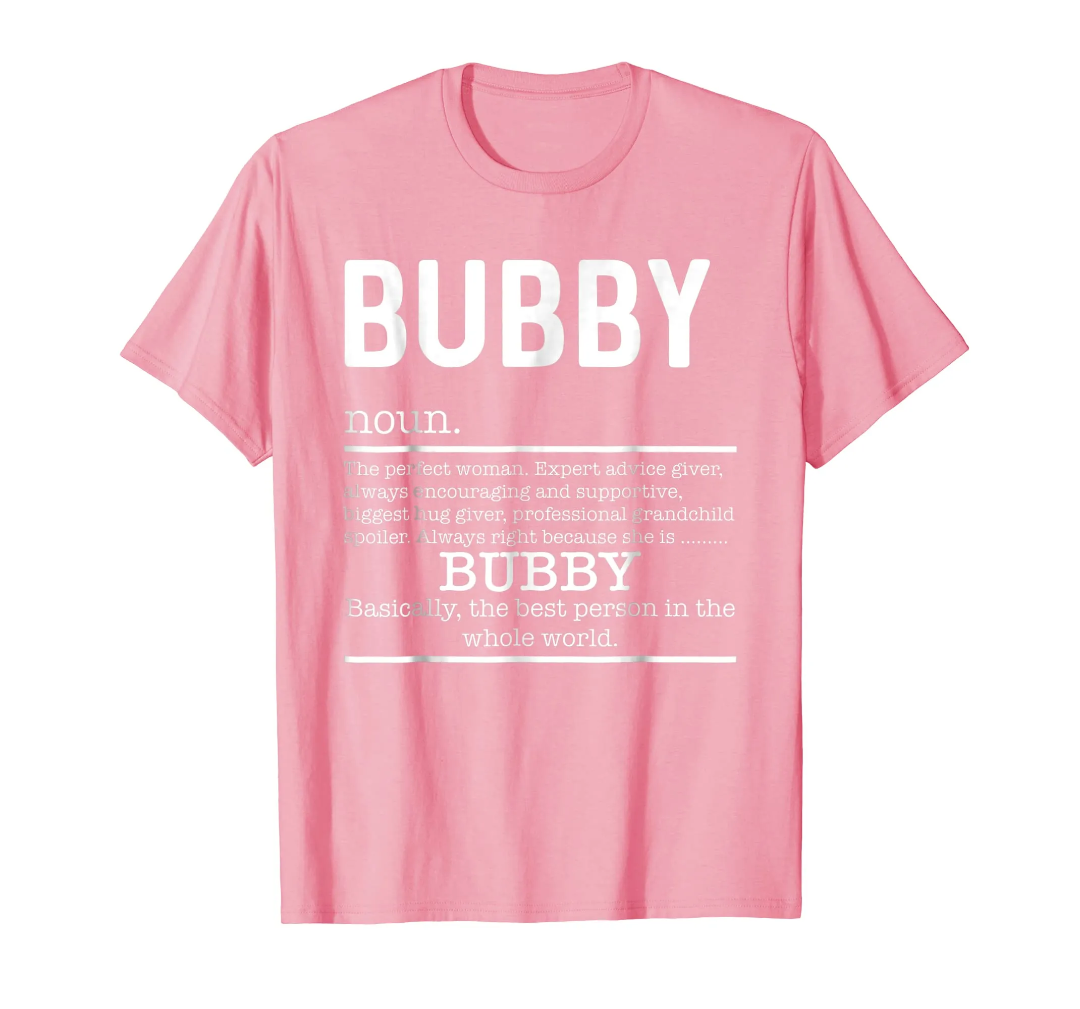 Funny Bubby Definition Grandma Mother Day Gifts T-Shirt