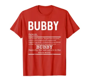 Funny Bubby Definition Grandma Mother Day Gifts T-Shirt