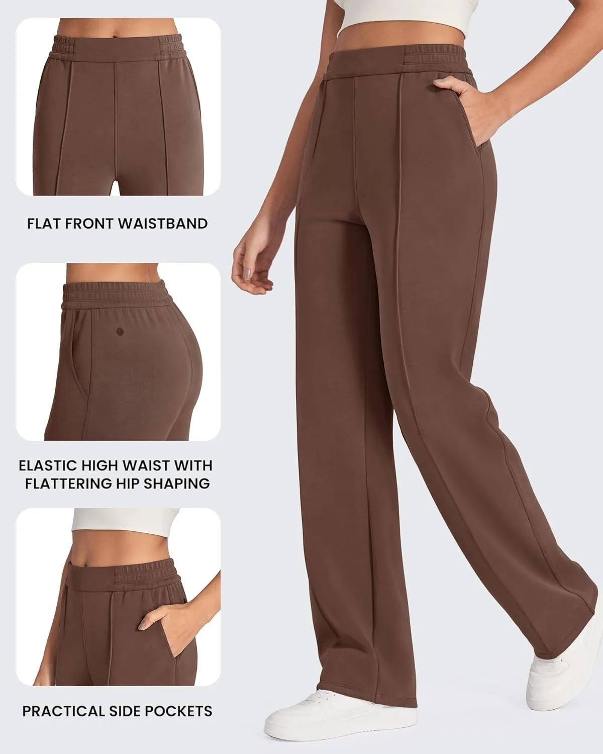 G4Free Smoofit Modal Soft Women Wide Leg Sweatpants with Pockets Yoga Pants Casual Lounge Trousers Petite/Regular/Tall