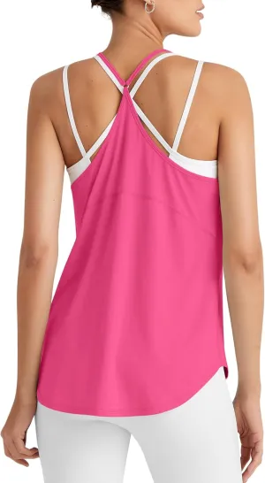 G4Free Womens Muscle Workout Tank Top Lightweight Athletic Gym Tops Fast Dry Racerback Running Tanks