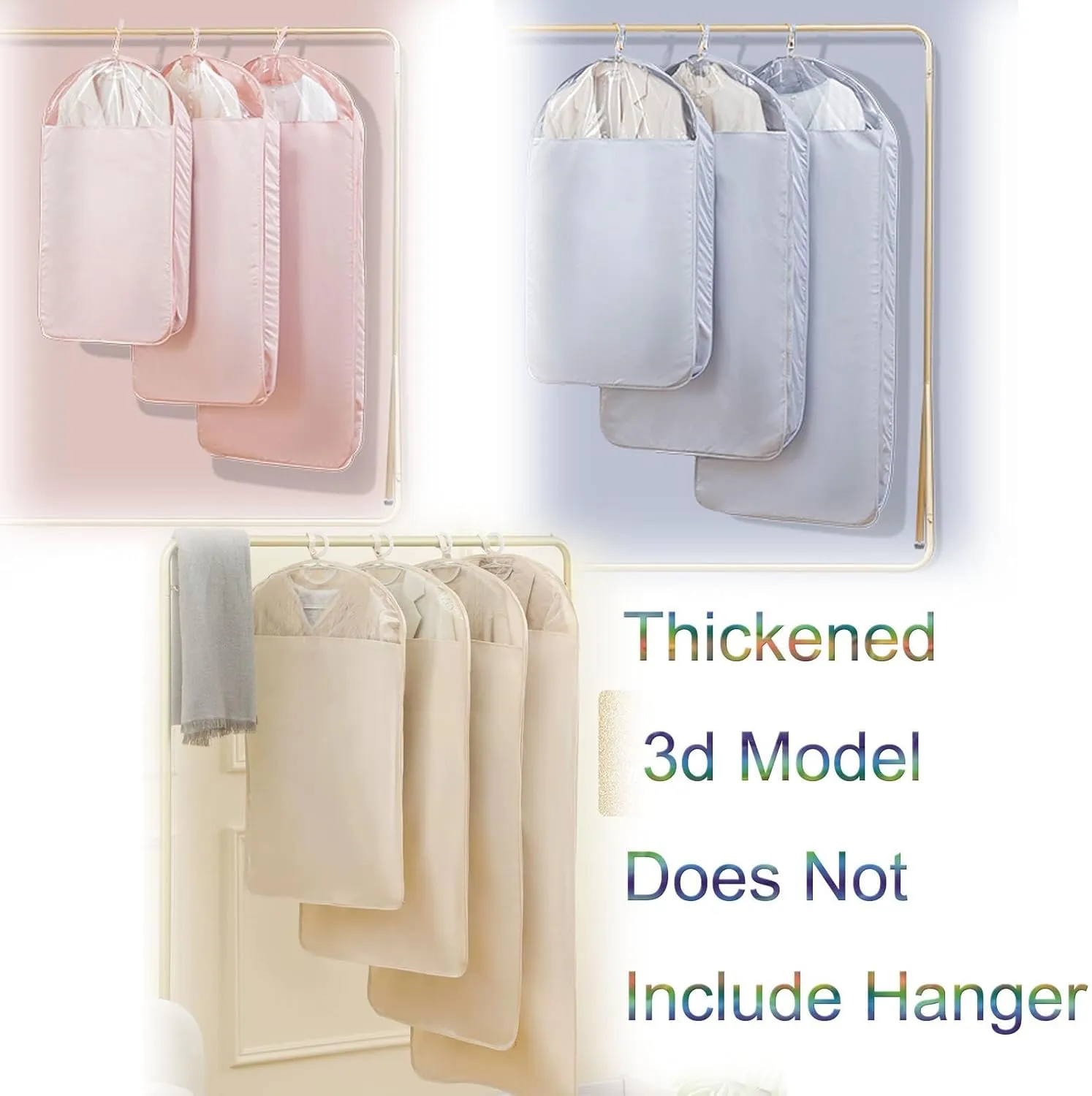Garment Bags for Hanging Clothes, Hanging Clothes Bag Dust-Proof Suitable for Coats, Jackets, Shirts, Down Jackets(Gray,110x58x9cm/43x23x4in)