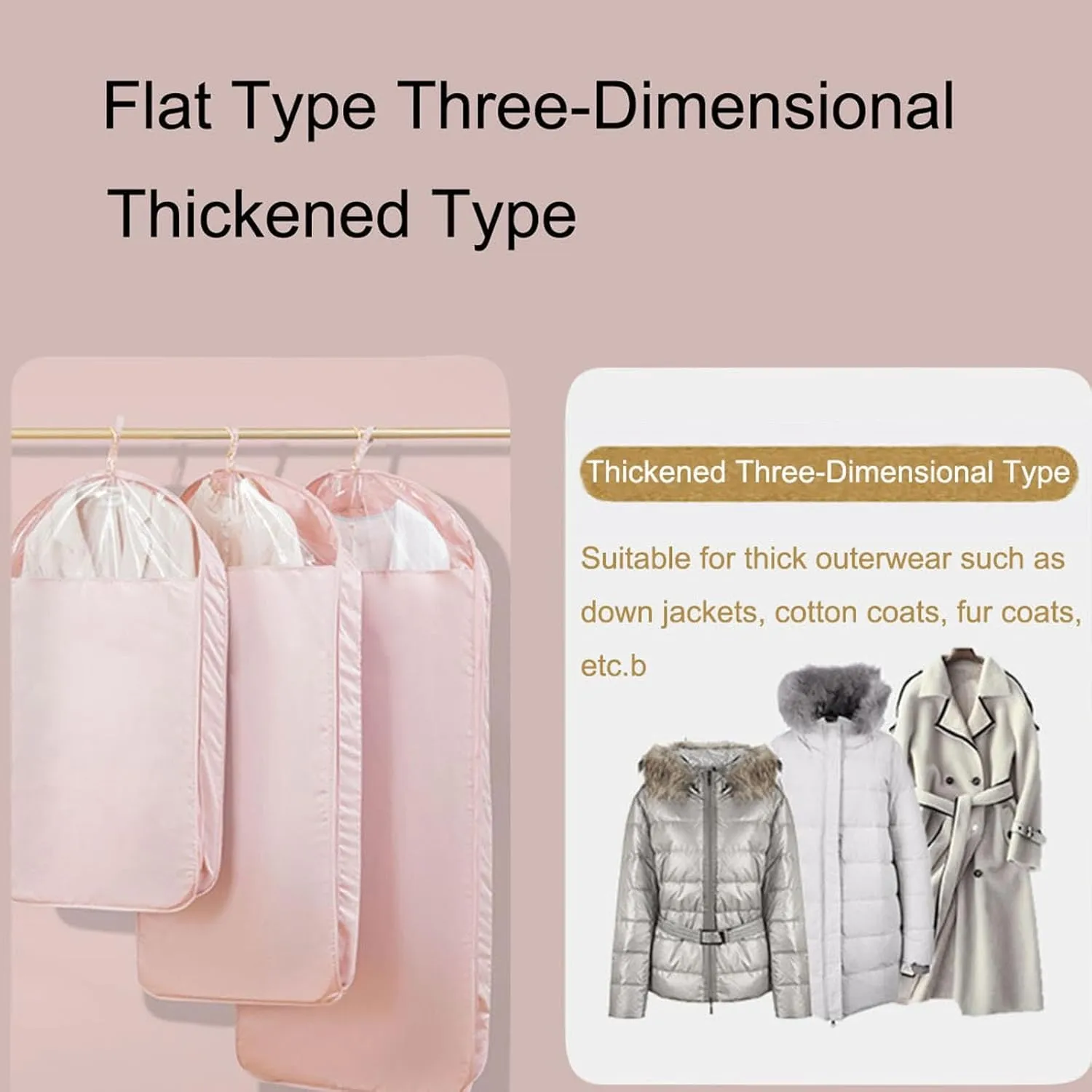 Garment Bags for Hanging Clothes, Hanging Clothes Bag Dust-Proof Suitable for Coats, Jackets, Shirts, Down Jackets(Gray,110x58x9cm/43x23x4in)