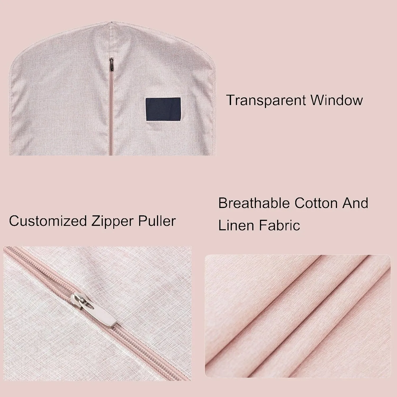 Garment Bags Waterproof Dust-Proof Clothes Cover for Hanging with Zipper for Coats, Jackets, Shirts, Down Jackets(Gray,90x58cm/35x23in)