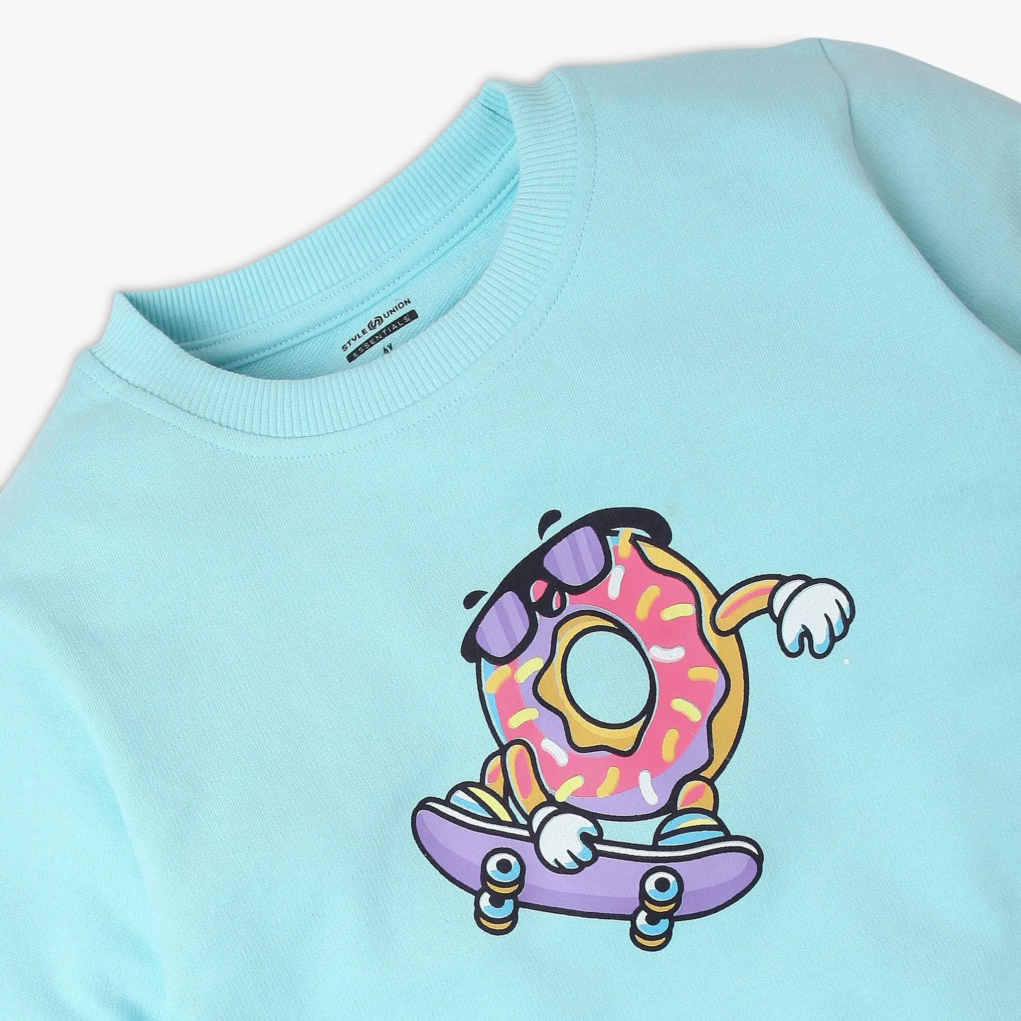 Girl's Regular Fit Printed Sweat Tee