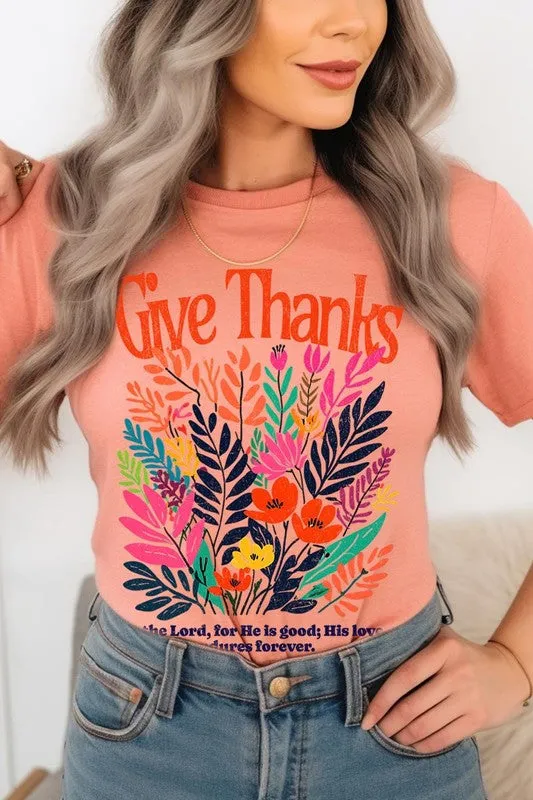 Give Thanks Christian Graphic Tee