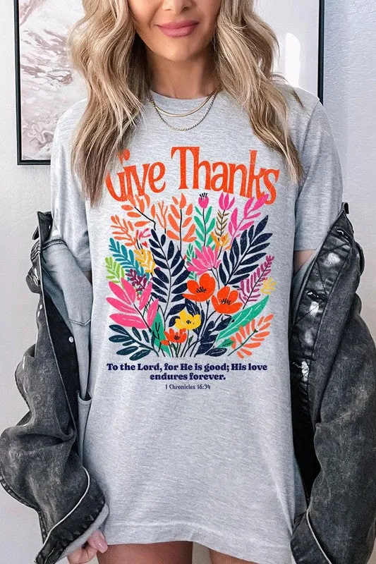 Give Thanks Christian Graphic Tee