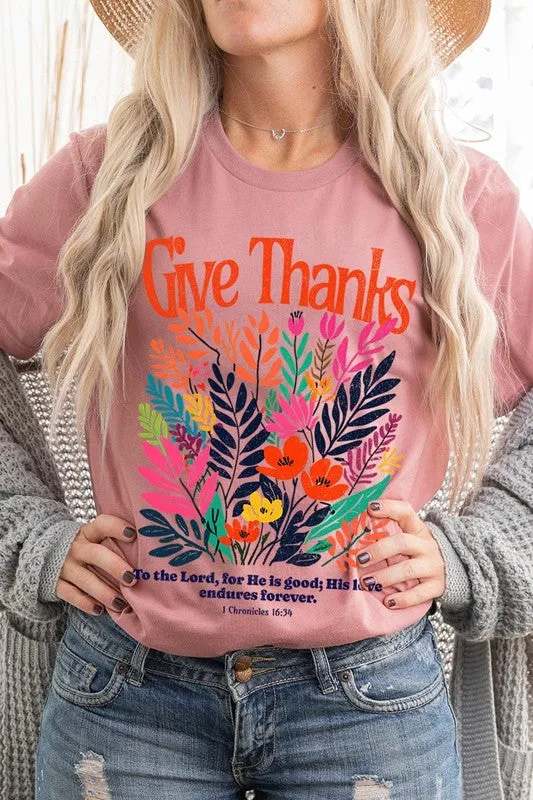 Give Thanks Christian Graphic Tee