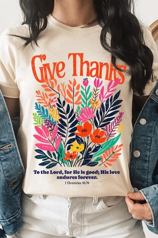 Give Thanks Christian Graphic Tee
