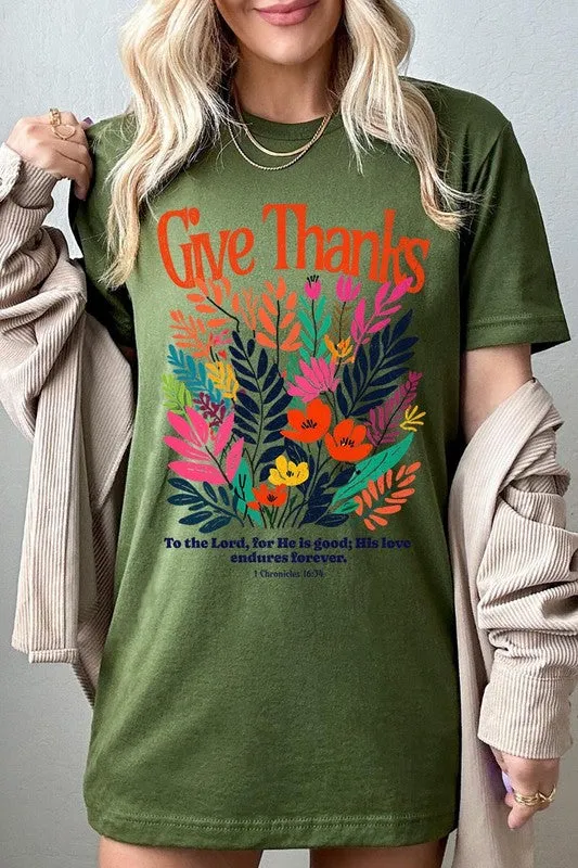 Give Thanks Christian Graphic Tee