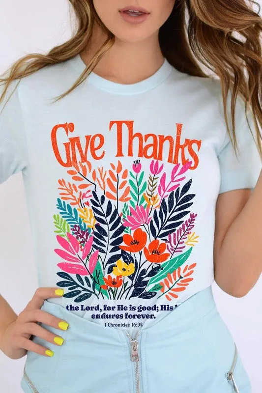 Give Thanks Christian Graphic Tee