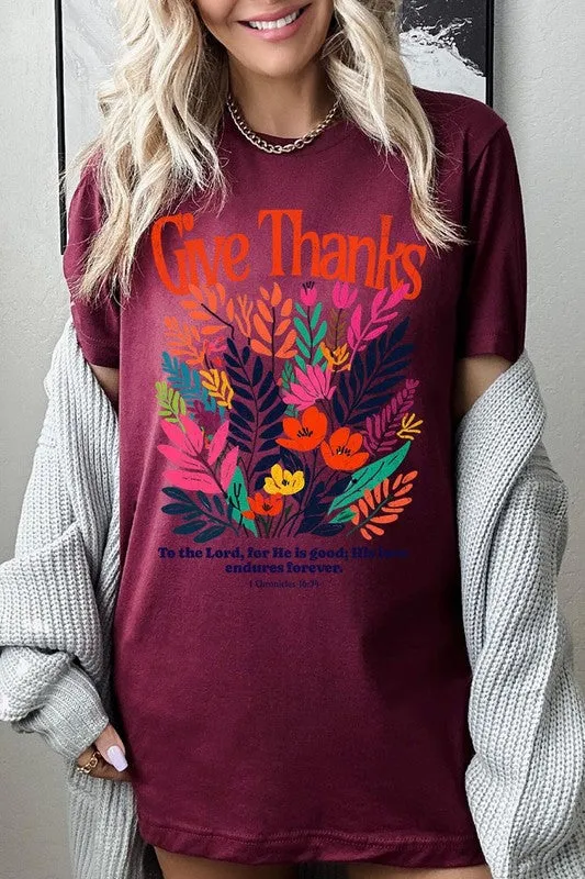 Give Thanks Christian Graphic Tee