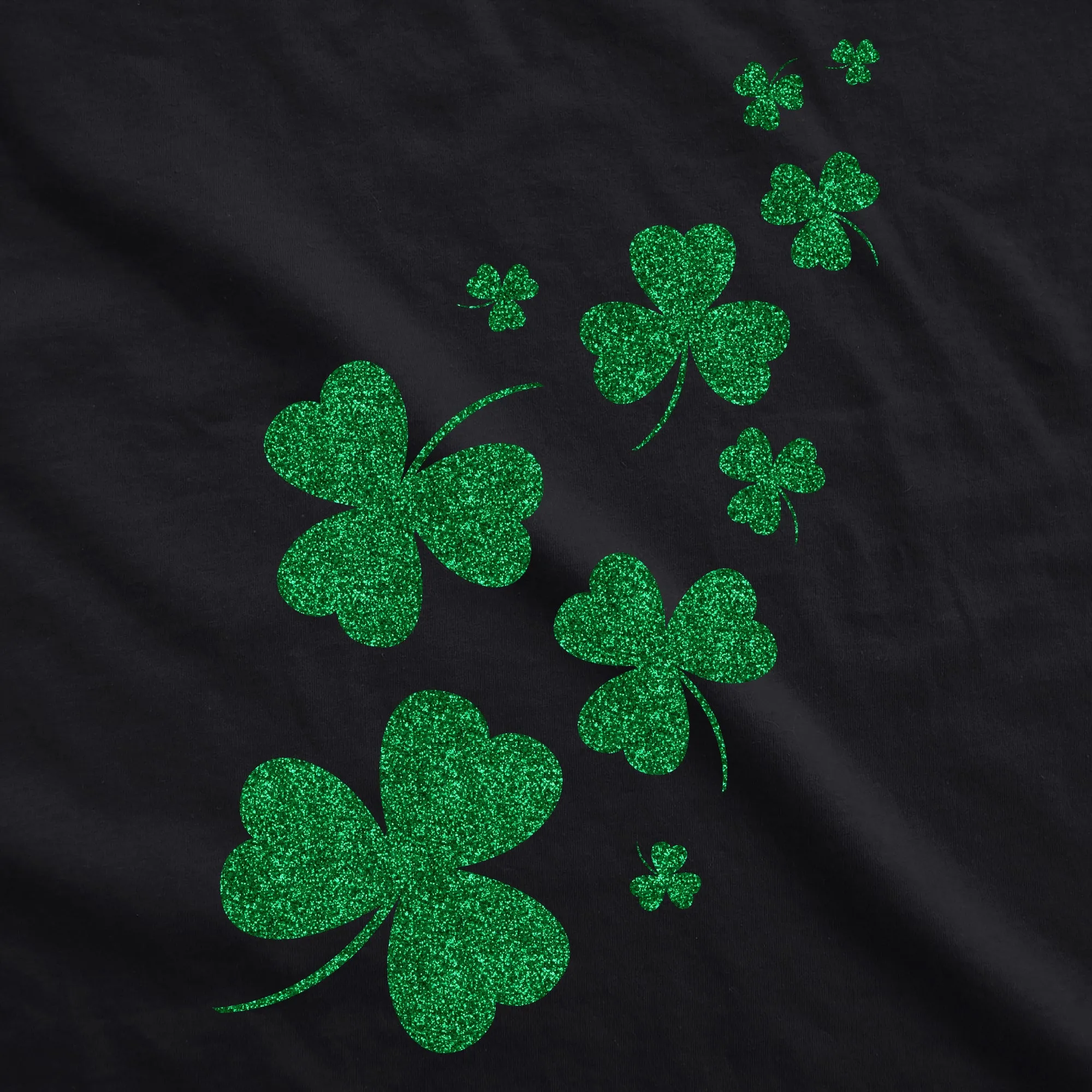 Glitter Shamrocks Womens V-Neck