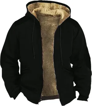 GOFULY Mens Winter Jacket Sherpa With Hood Warm Coats Fleece Zipper Hoodie Big And Tall Heavyweight Fall Outfits With Pockets