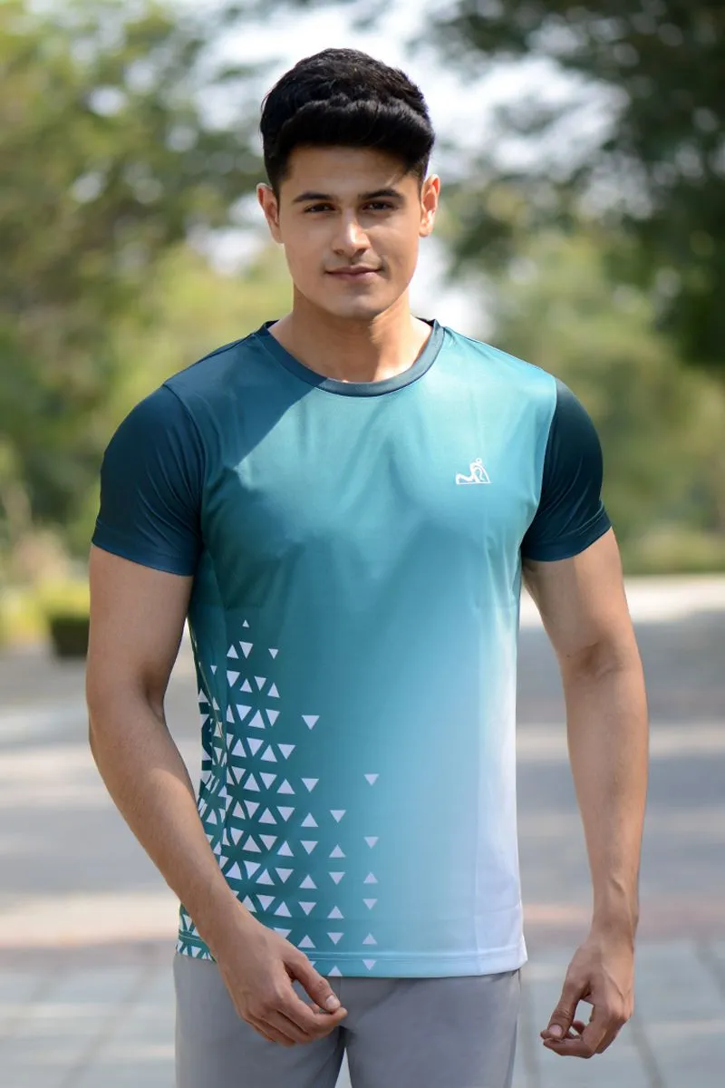 Gradient Round Neck T-Shirt Mint Green
