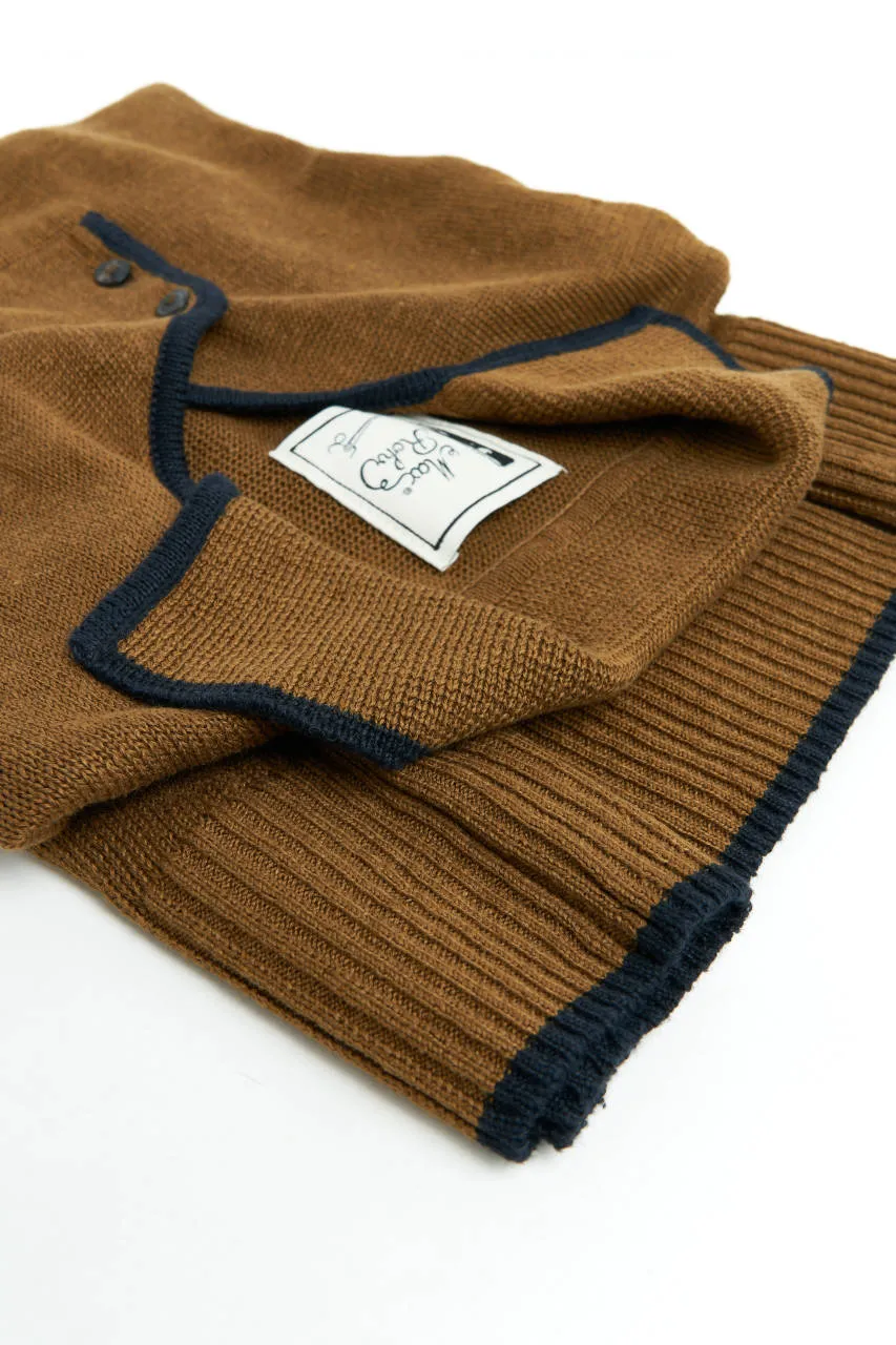 GRP x Max Rohr Side Buttons Polo Linen Knit Tobacco