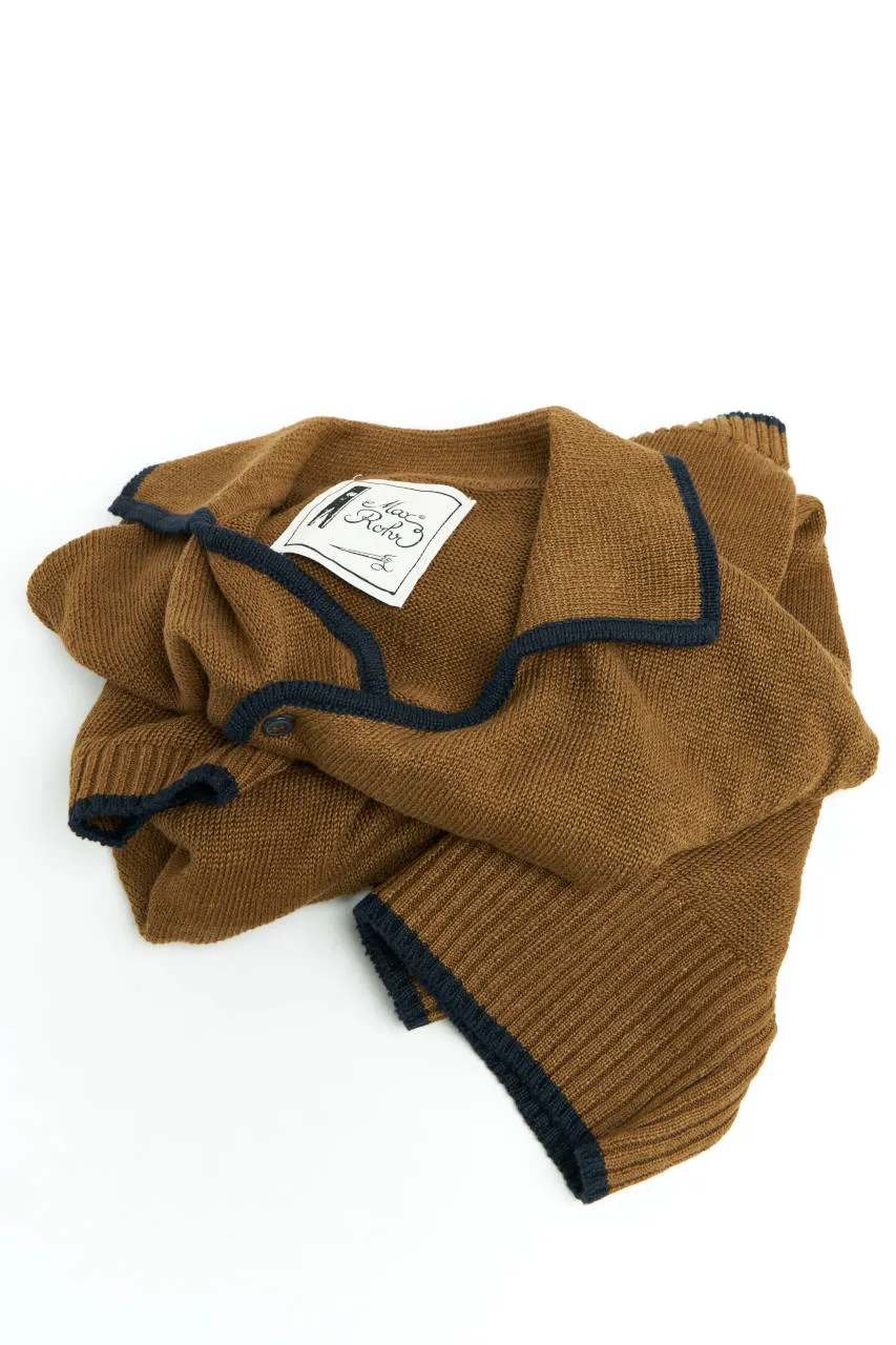 GRP x Max Rohr Side Buttons Polo Linen Knit Tobacco