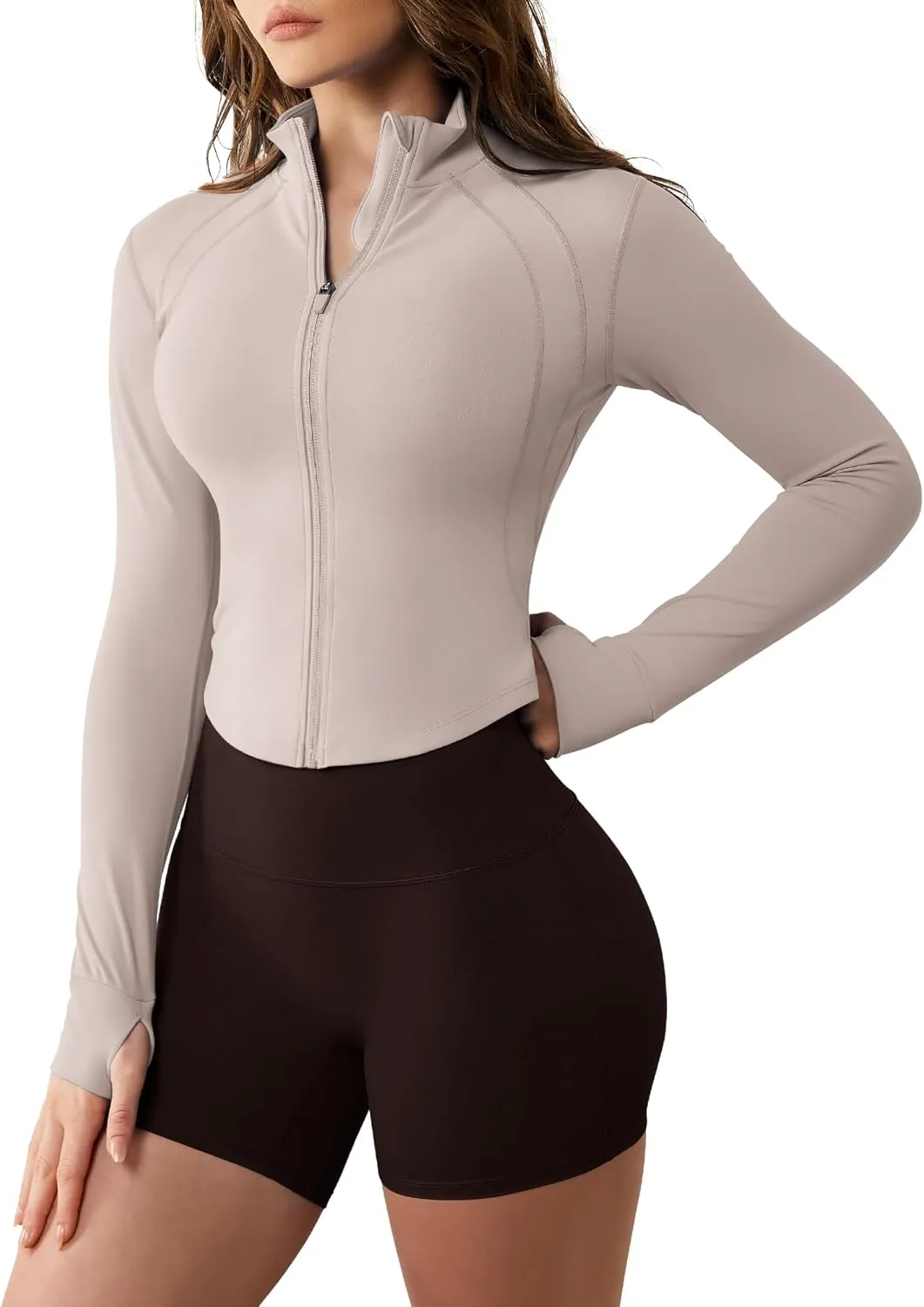 GYM RAINBOW Womens Zip Up Athletic Jacket Lightweight Contour Fit Gym Fitness Workout Jackets with Thumb Holes