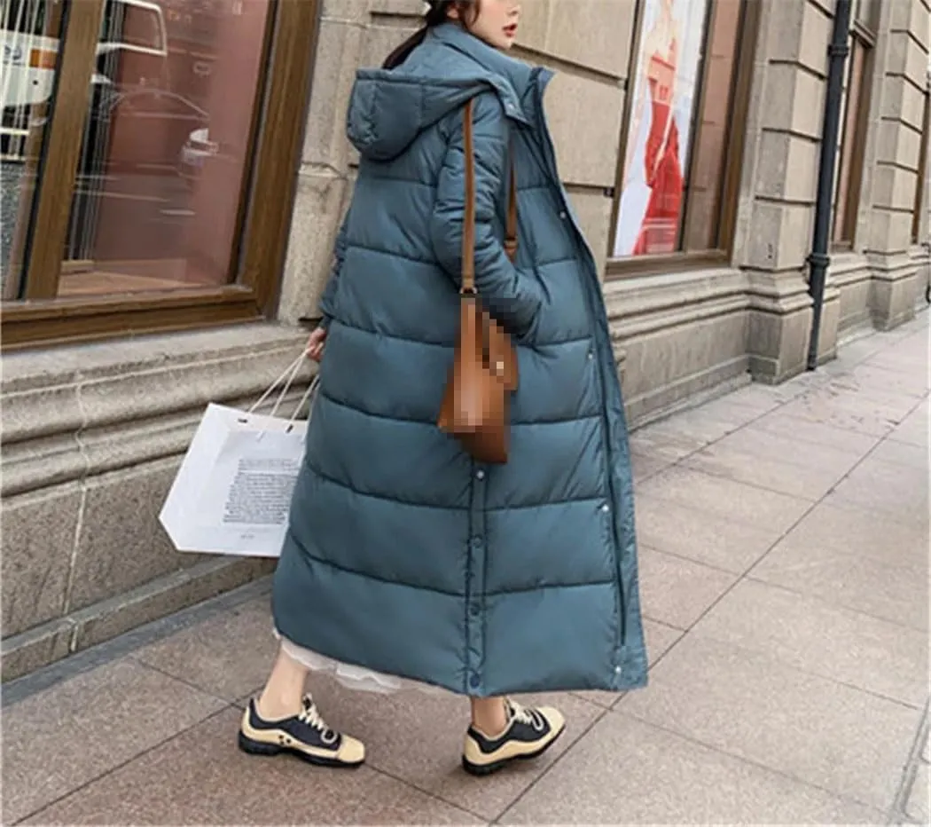 Haitpant Female Down Cotton Padded Coat Parkas Loose Hooded Long Simple Winter Jacket Women Clothes Warm Outerwear