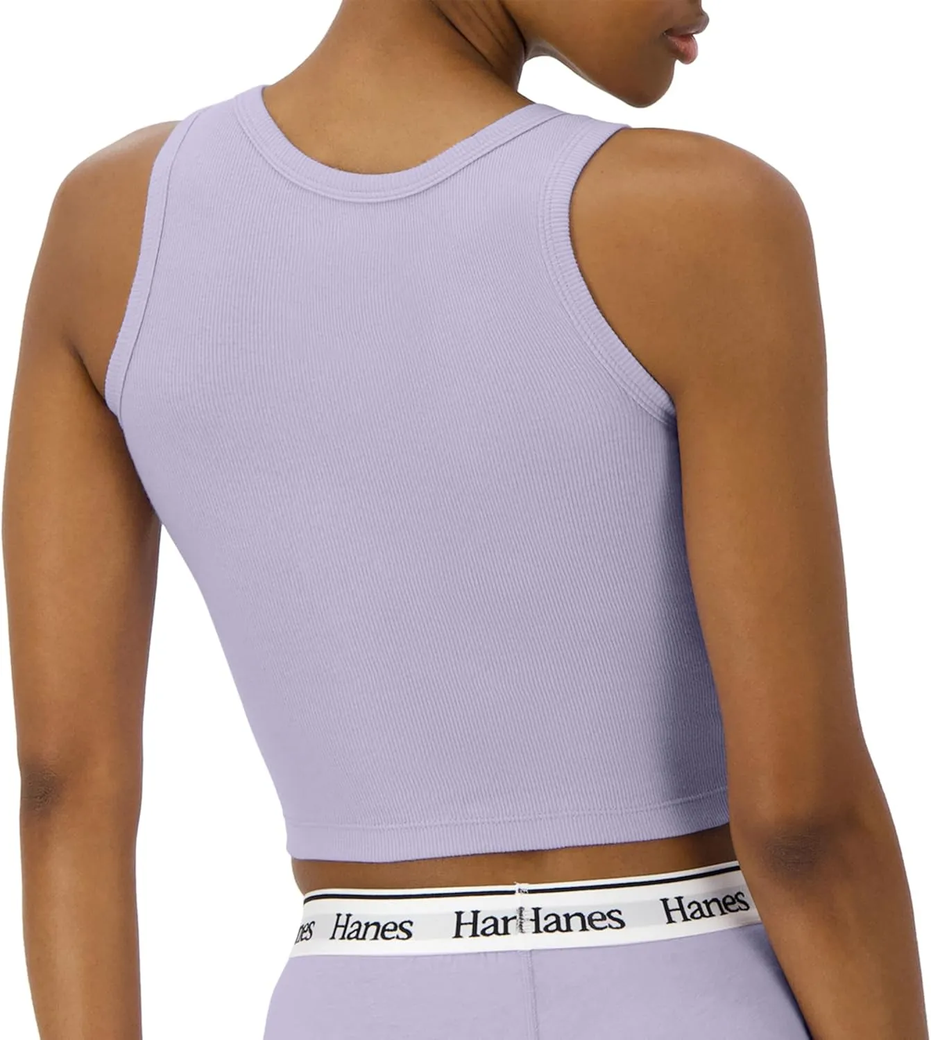 Hanes Women's Originals Rib Tank 2-Pack, Comfywear Stretch Cotton Cropped Top