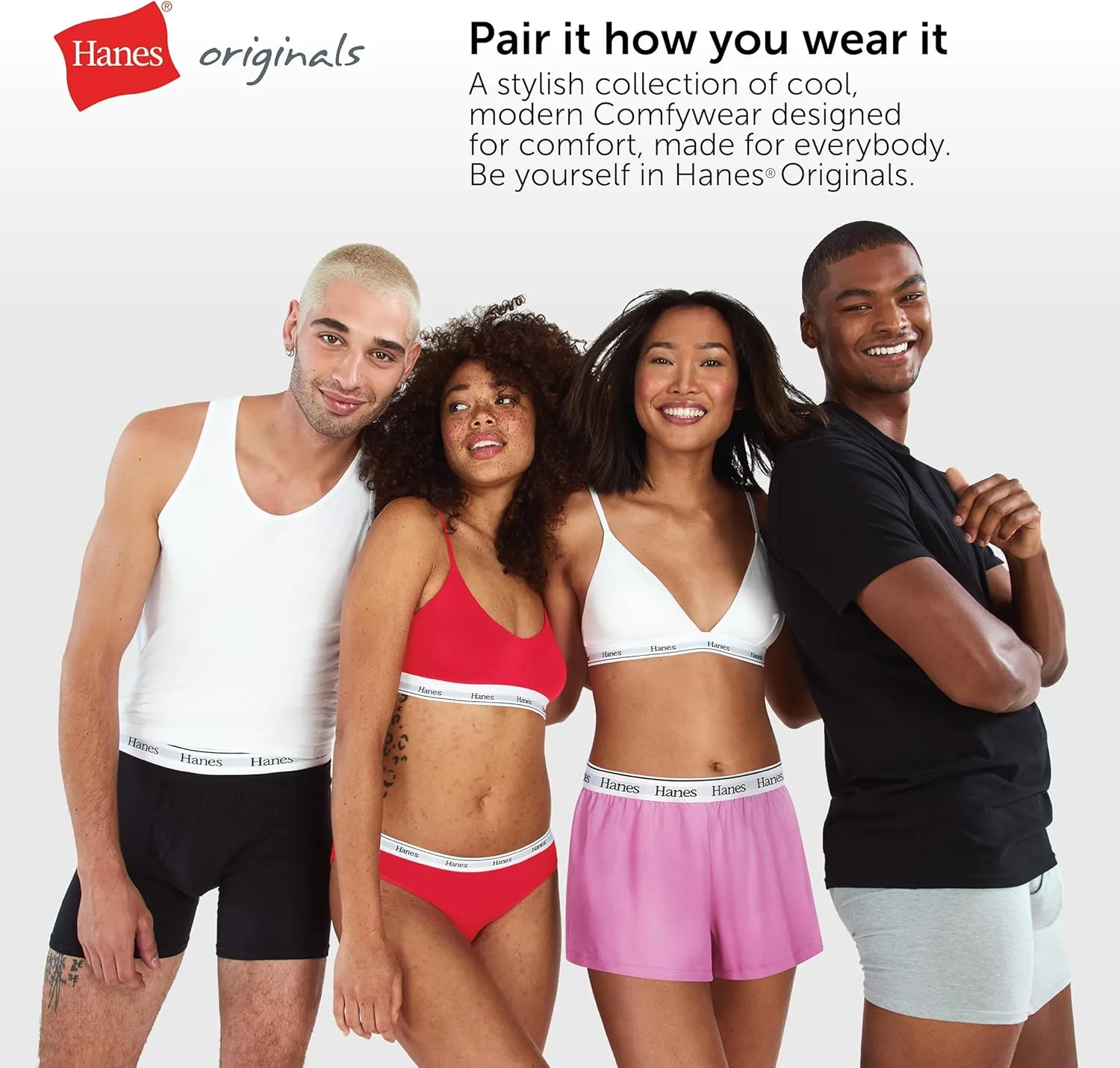 Hanes Women's Originals Rib Tank 2-Pack, Comfywear Stretch Cotton Cropped Top