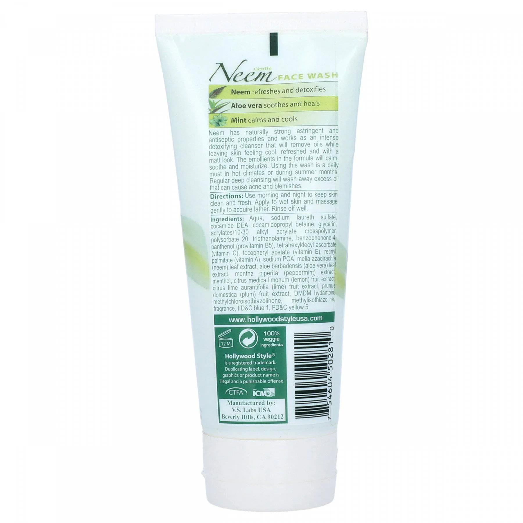 Herbal Hollywood Style Formulas Gentle Neem Face Wash 150ml