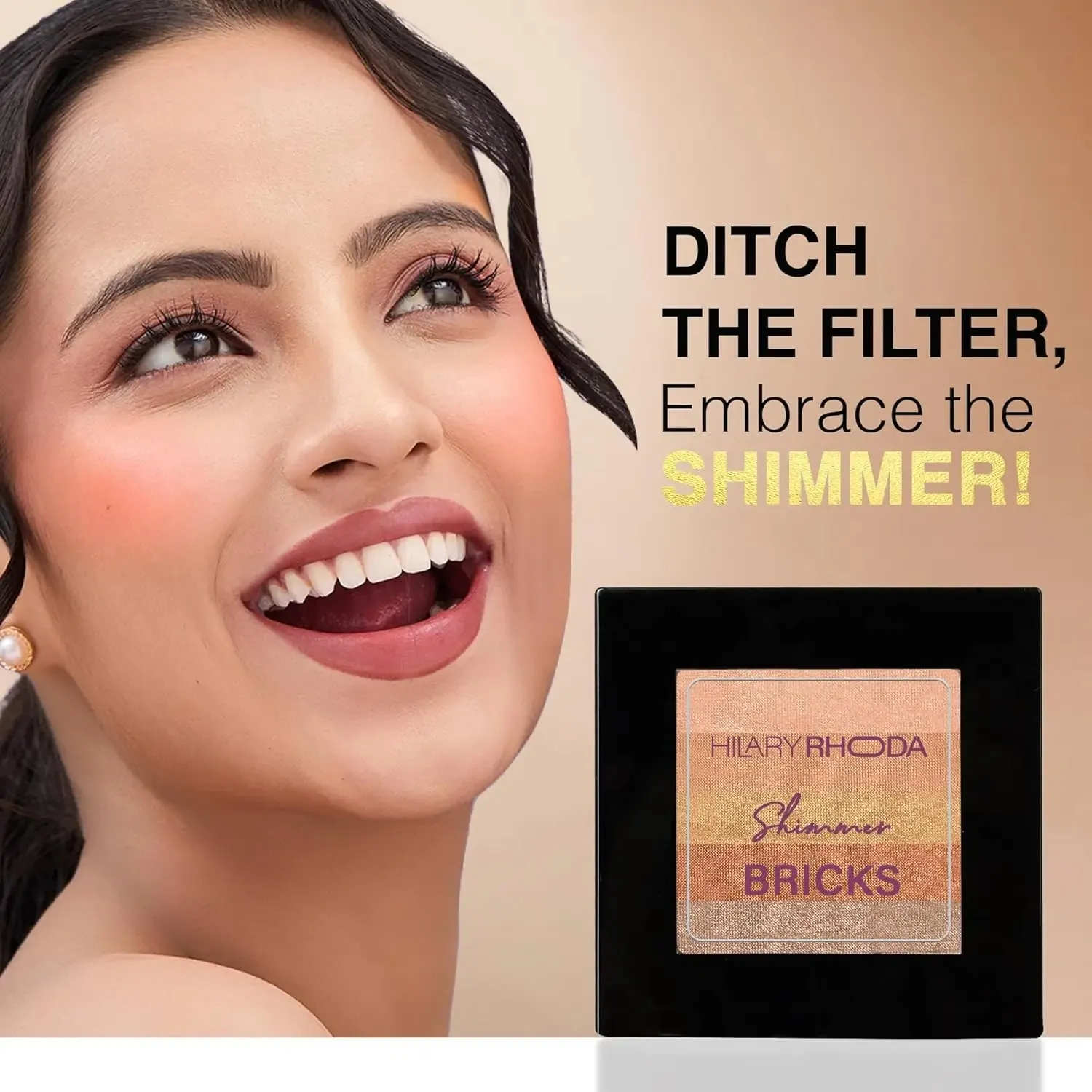 Hilary Rhoda Shimmer Bricks Highlighter Palette - Bronzers, Highlighters & Blushes, Highly Pigmented, Long-Lasting Glow (Shade 01, 8.1g)